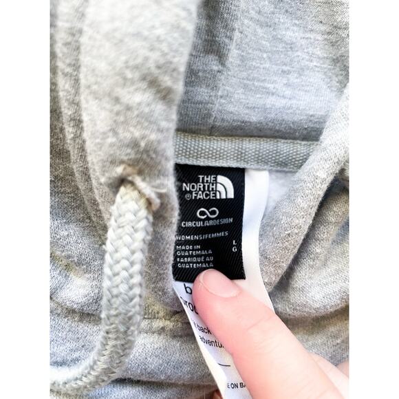Women's Gray North Face Logo Hoodie Size Large - Picture 2 of 6